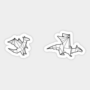 Mini Cute Origami Dragons T-Shirt Sticker